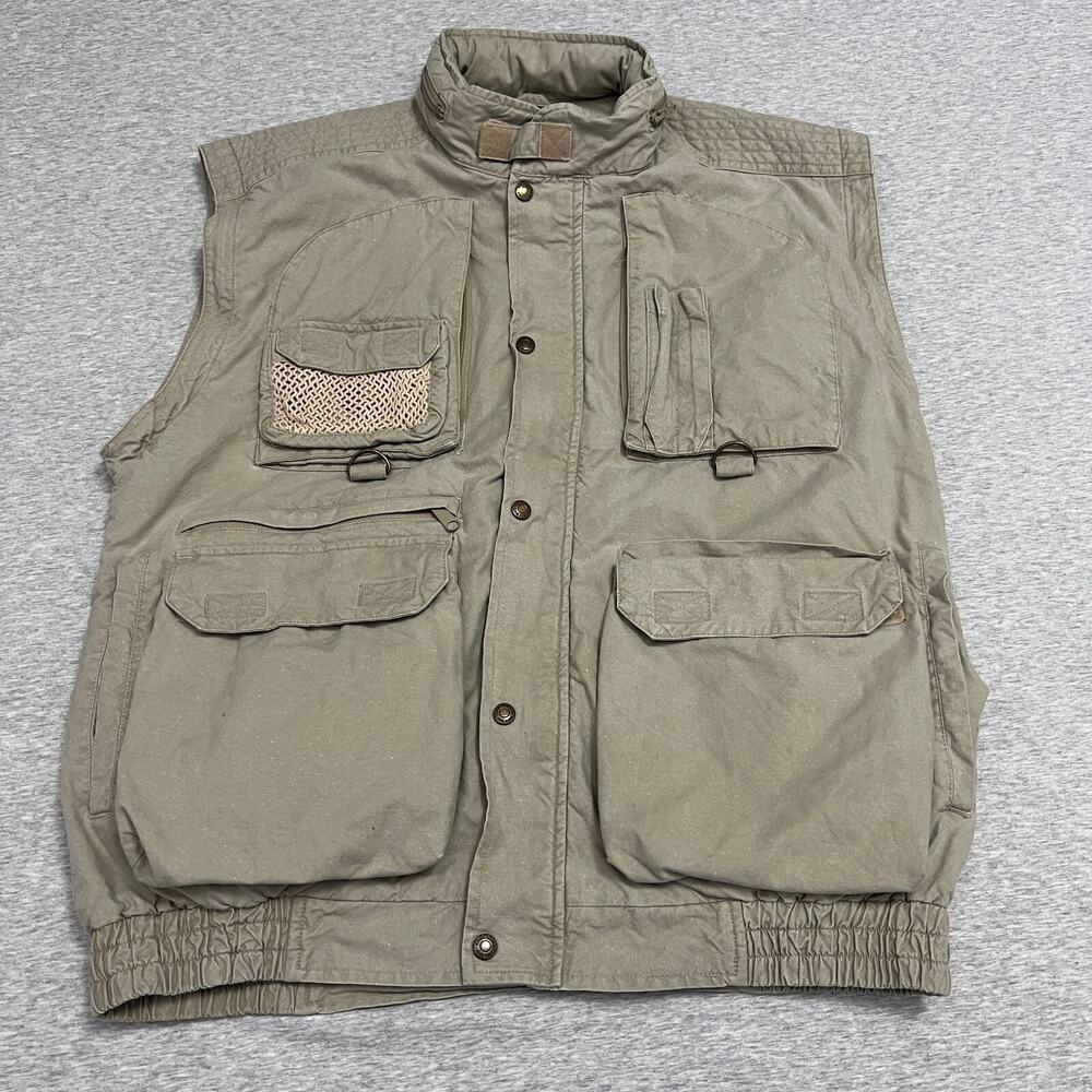 Vintage Eddie Bauer‎ Vest Mens Medium Hood Fishing Hunting Photography Gorp 80s
